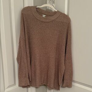 Cozy Aerie Brown Waffle Knit Sweater